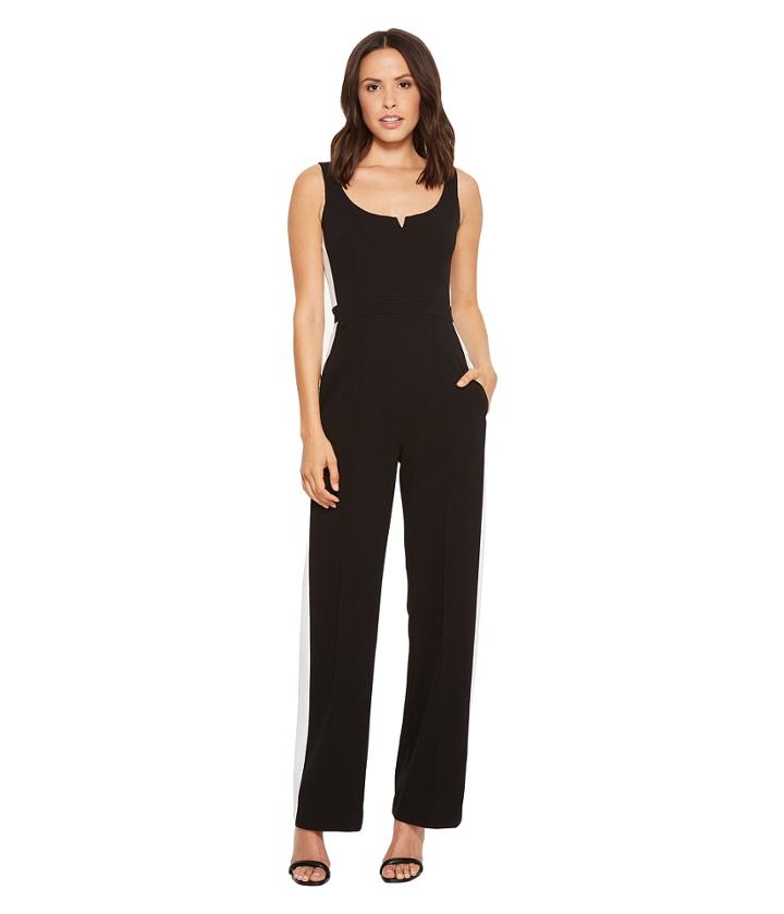Donna Morgan - Sweetheart Neckline Crepe Jumpsuit With Side Stripe Detail