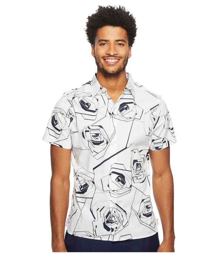 Perry Ellis - Short Sleeve Exploded Rose Shirt