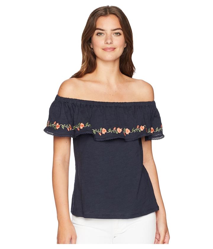 Miss Me - Off Shoulder Embroidered Top