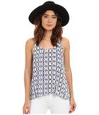 Jack By Bb Dakota - Tosy Inkblot Stripe Printed Rayon Crepe Waterfall Tank Top