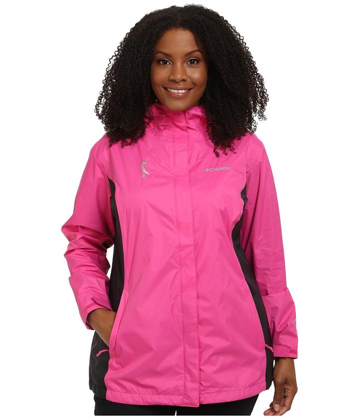 Columbia - Plus Size Tested Tough In Pink Rain Jacket Ii