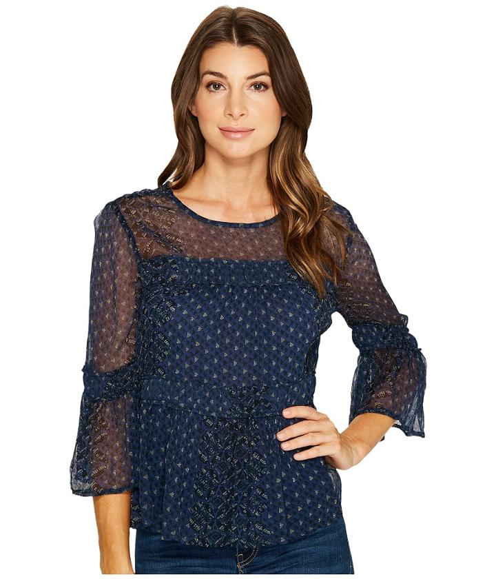 Lucky Brand - Shirred Peasant Top