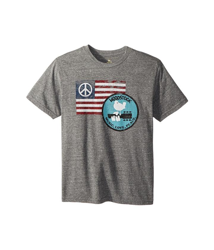 The Original Retro Brand Kids - Woodstock Peace Flag Short Sleeve Tri-blend Tee