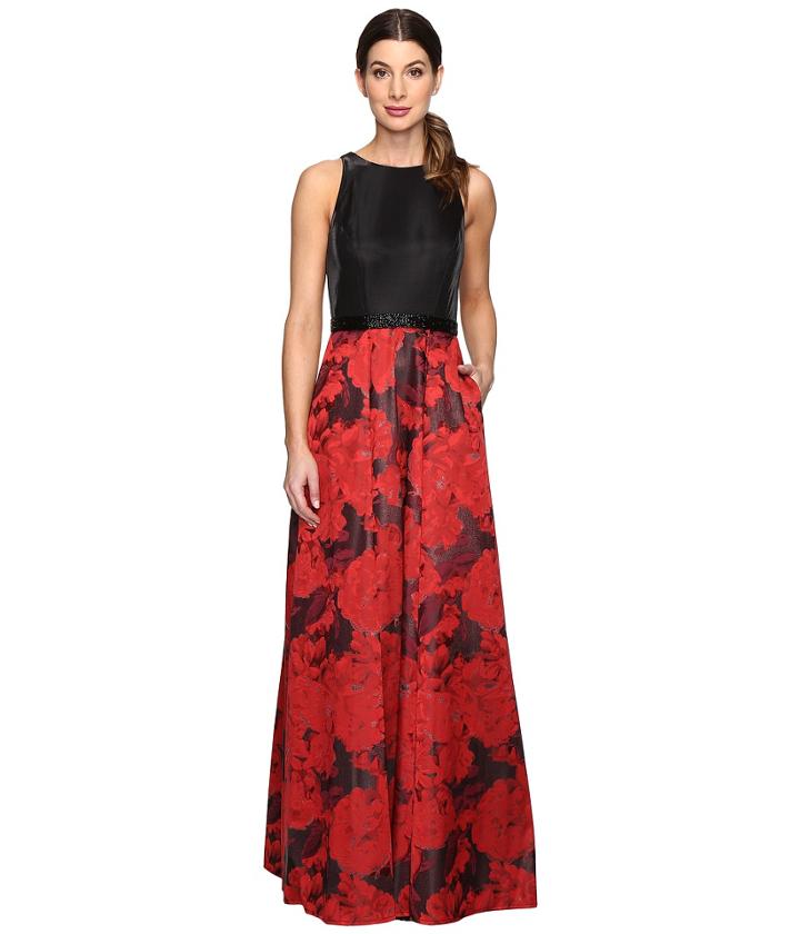 Tahari By Asl - Floral Jacquard Ball Gown