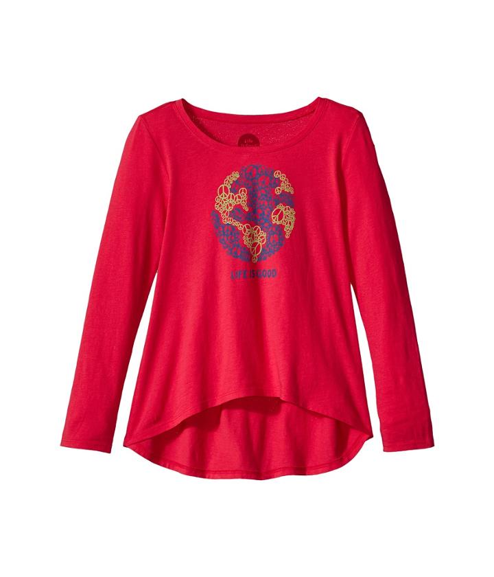 Life Is Good Kids - World Peace Long Sleeve Scoop Neck Swing Tee