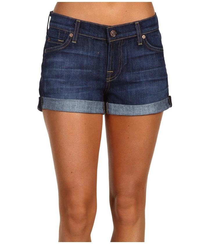 7 For All Mankind Roll-up Short In Nouveau New York Dark