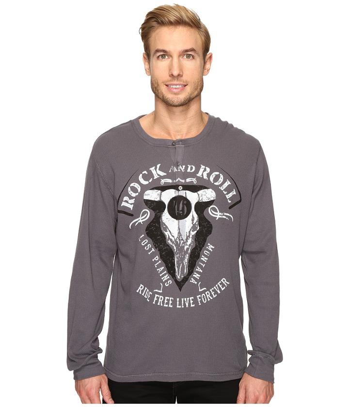 Rock And Roll Cowboy - Long Sleeve Thermal Henley P8-9244