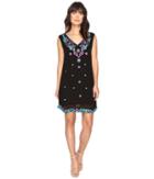 Nicole Miller - La Plage By Nicole Miller Aztec Embroidery Dress Cover-up
