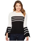 Vince Camuto Specialty Size - Petite Handkerchief Sleeve Striped Sweater