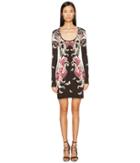 Just Cavalli - Long Sleeve Uffizi Print Jersey Dress