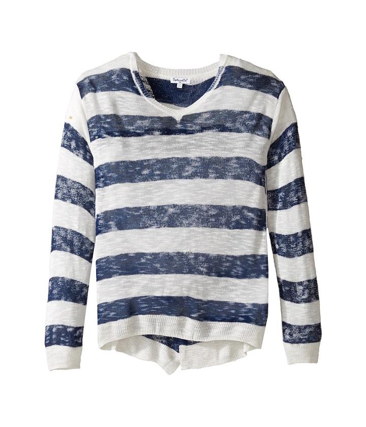 Splendid Littles - Printed Stripe Loose Knit Sweater