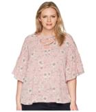 B Collection By Bobeau - Plus Size Willa Lattice Tie Blouse