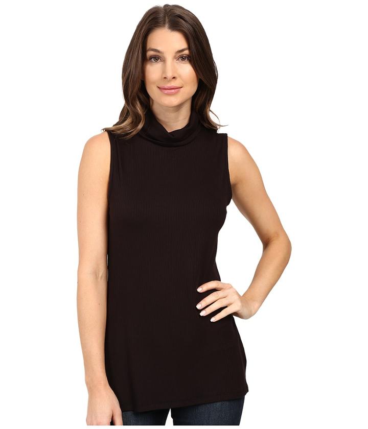B Collection By Bobeau - Sloan Ribbed Sleeveless Turtleneck Tee