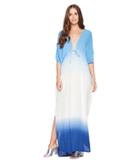Green Dragon - Dip-dyed Crinkle Gauze Ashley Maxi Caftan