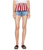 Red Valentino - Stone Washed Scallops Embroidery Shorts