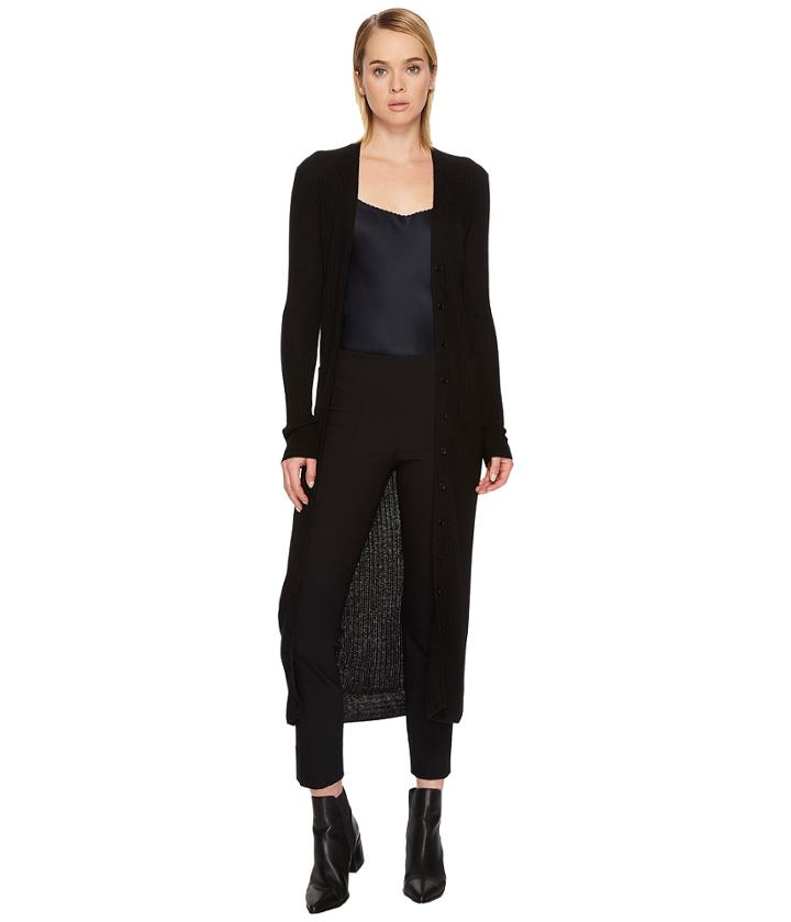 Vince - Mixed Rib Long Button Cardigan