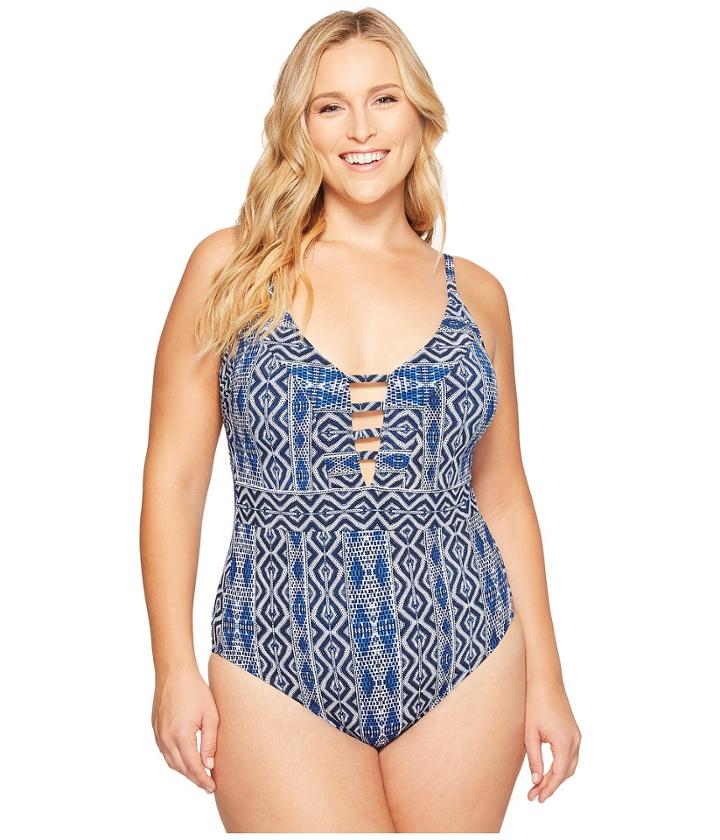 La Blanca - Plus Size Designer Jeans Keyhole Ots One-piece