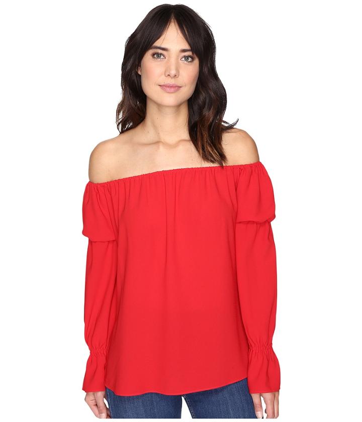 Nicole Miller - Off The Shoulder Poly Top