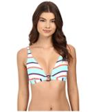 Tommy Bahama - Tb Rugby Stripe Over-the-shoulder Bikini Top With Ring