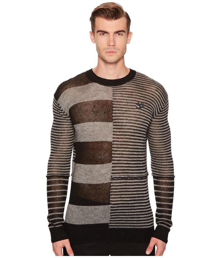 Mcq - Patched Stripe Crew Sweater