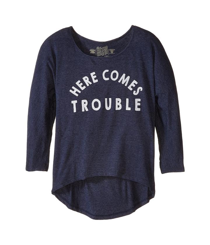 The Original Retro Brand Kids - Here Comes Trouble 3/4 High-low Dolman