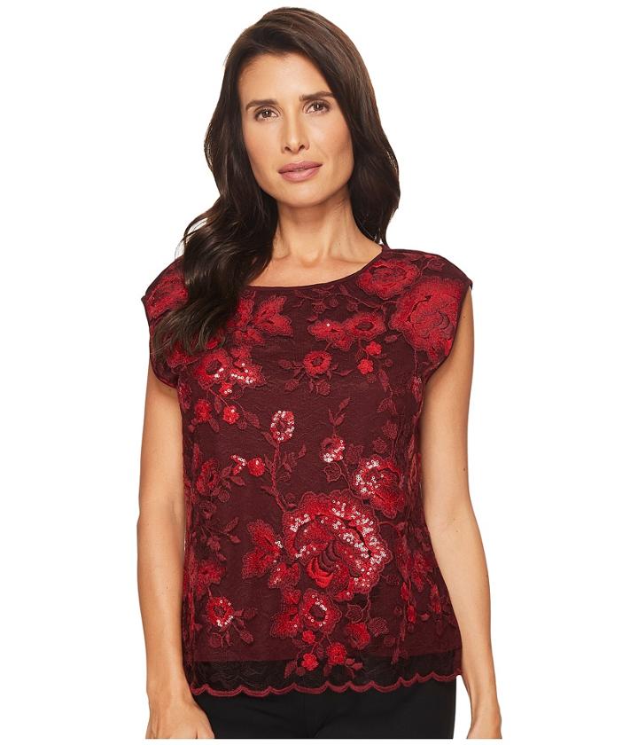 Vince Camuto - Extend Shoulder Sequin Lace Blouse