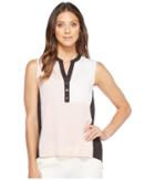 Ivanka Trump - Georgette Color Block Sleeveless With Buttons