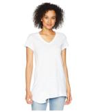 Mod-o-doc - Slub Jersey Easy Short Sleeve V-neck Tee With Peplum Hem