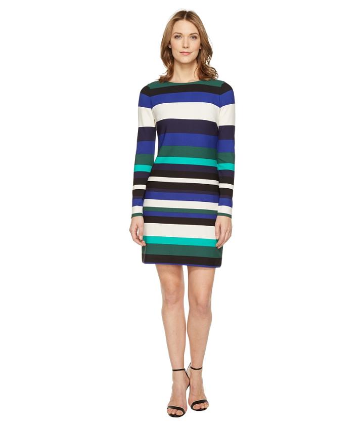 Vince Camuto - Printed Ponte T-body Dress With 3/4 Sleeves