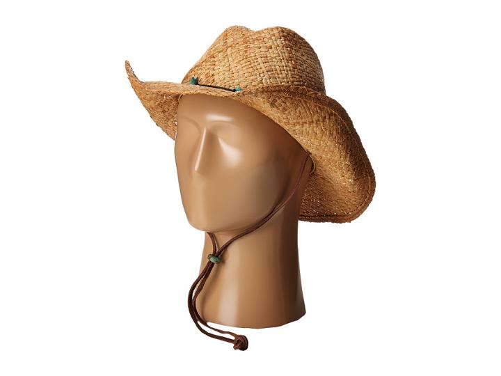 Scala - Raffia Western With Turquoise Trim And Chin Cord