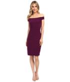Adrianna Papell - Off Shoulder Novelty Stitched Band Dress