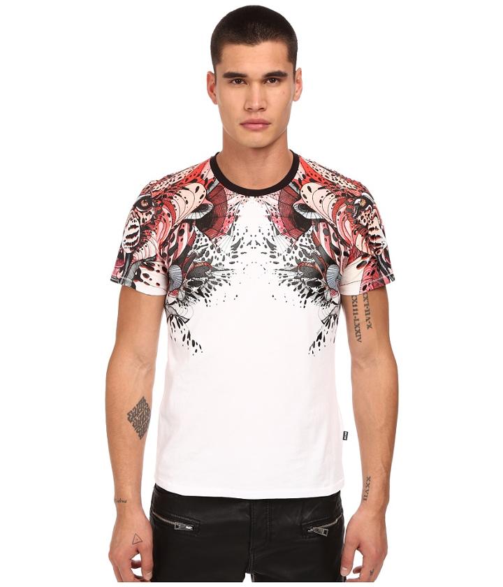 Just Cavalli - Leo Print Shoulder Crew Tee