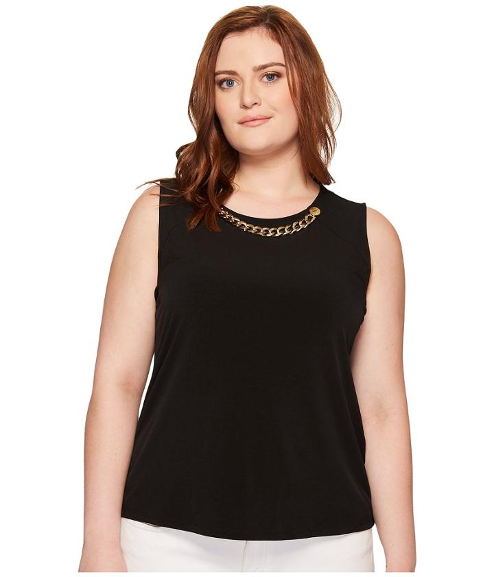 Calvin Klein Plus - Plus Size Sleeveless Top With Rivet Chain