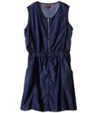 7 For All Mankind Kids - Two-pocket Sleeveless Chambray 1/2 Zip Dress