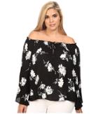 Christin Michaels - Plus Size Iris Off The Shoulder Top With Front Tie