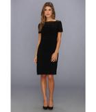 Adrianna Papell Partial Tuck Dress W/ Short Sleeve