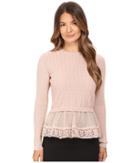 Red Valentino - Cotton Yarn Lingerie Stiching Point D'esprit Sweater