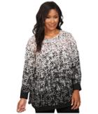 Vince Camuto Plus - Plus Size Long Sleeve Shadow Textures Blouse