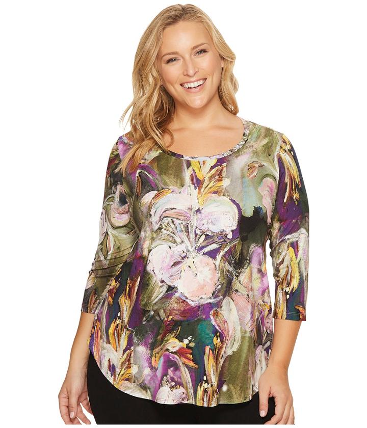 Karen Kane Plus - Plus Size Painted Floral Tee