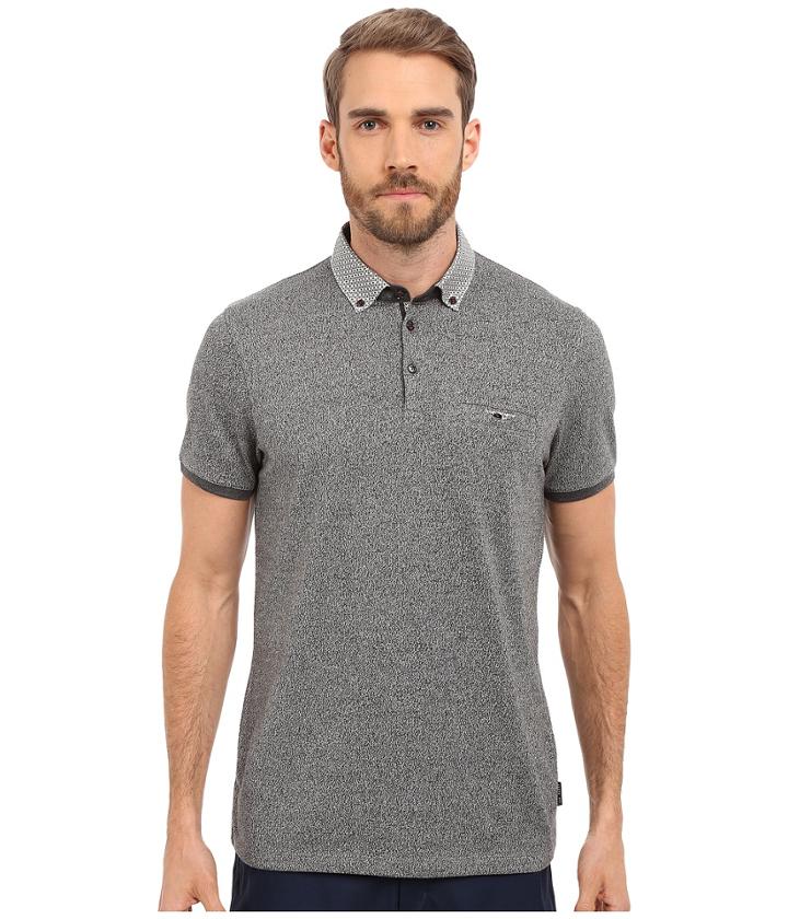 Ted Baker - Zoomba Printed Woven Collar Polo