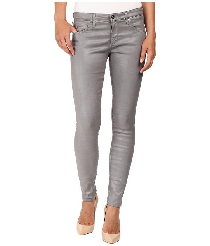Ag Adriano Goldschmied - Leggings Ankle In Leatherette Light Cloud Grey