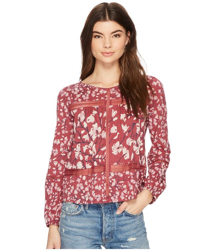 Lucky Brand - Printed Lace Insert Top