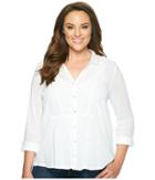 Lucky Brand - Plus Size Woven Gauze Mixed Top