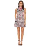 Laundry By Shelli Segal - Printed Mock Neck A-line Dress
