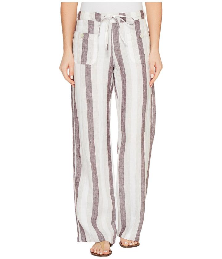 Allen Allen - Four-pocket Stripe Long Linen Pants