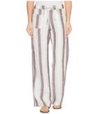 Allen Allen - Four-pocket Stripe Long Linen Pants