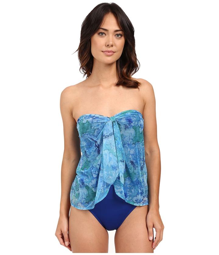 Lauren Ralph Lauren - Oceania Floral Flyaway Strapless One-piece W/ Molded Cup