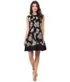 Rsvp - Kahea Flocked Scuba Fit And Flare Dress