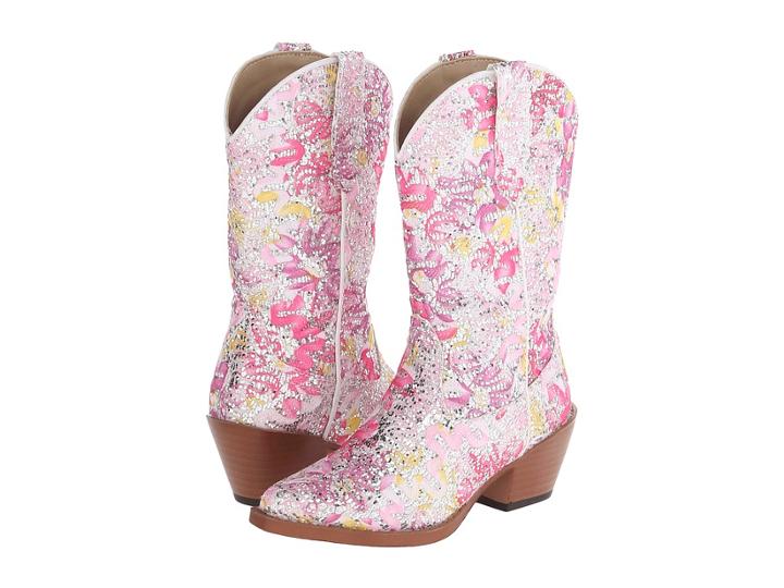 Roper Kids - All Over Glitter And Lace Snip Toe