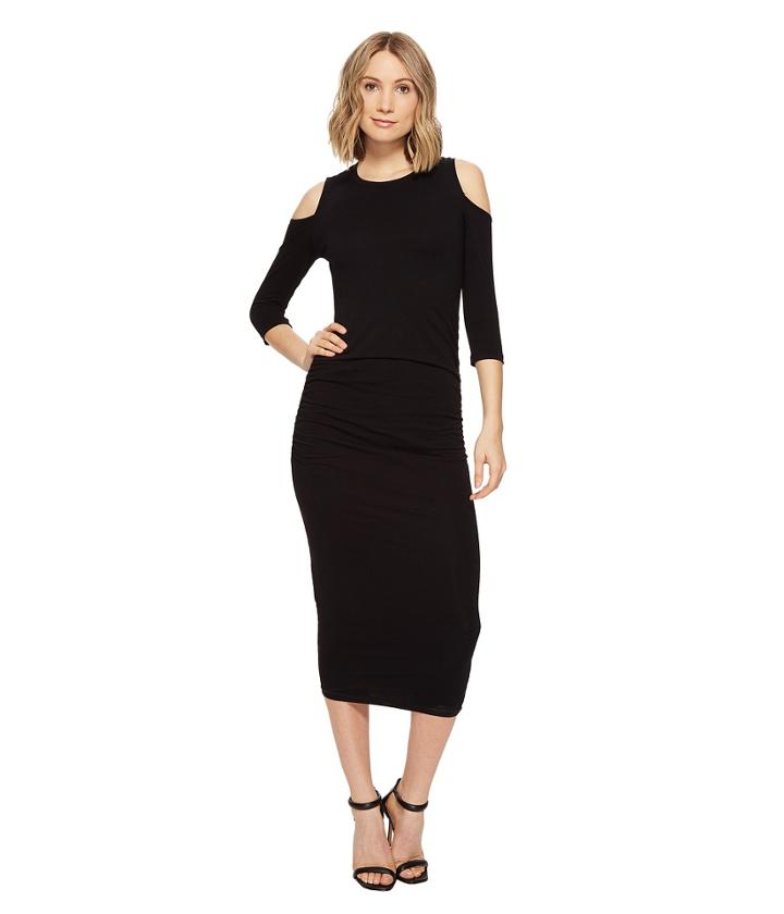Michael Stars - Cold Shoulder Midi Dress W/ Shirring